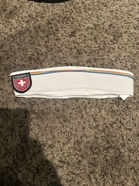 Andrew Christian Sailor hat with Rainbow Stripe Trim